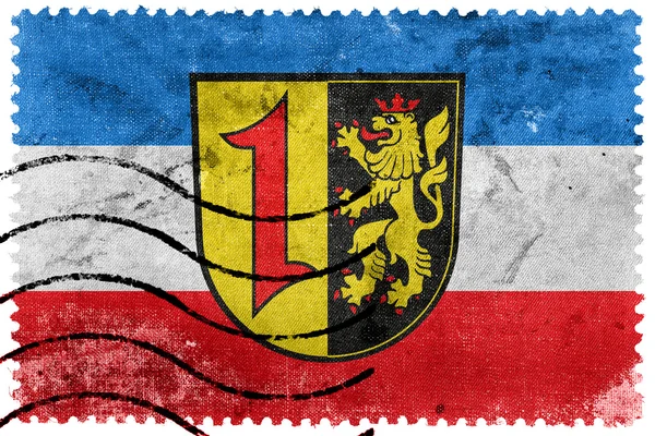 Flag of Mannheim with Coat of Arms, Germany, old postage stamp — Stock Photo, Image