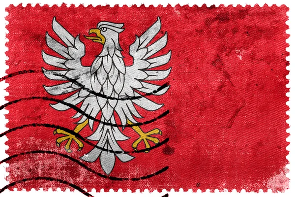 Bandeira de Masovian Voivodeship, Poland, old postage stamp — Fotografia de Stock
