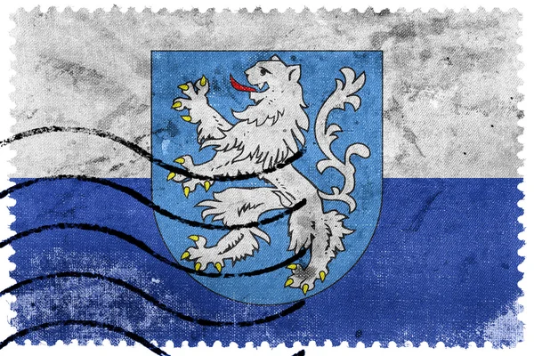 Vlag van Mlada Boleslav met wapenschild, Tsjechië — Stockfoto