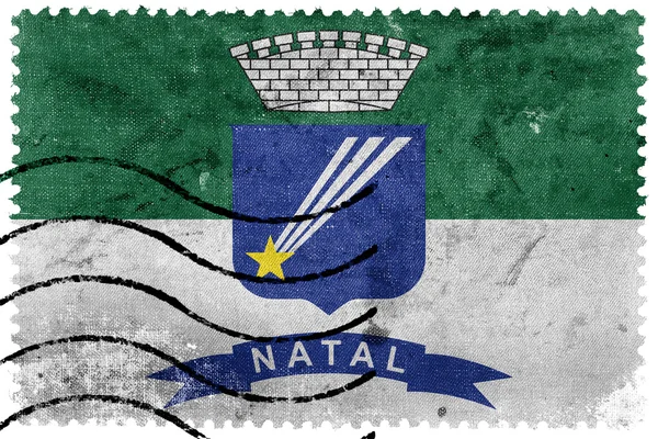 Vlag van Natal, Rio Grande do Norte, Brazilië, oude postzegel — Stockfoto