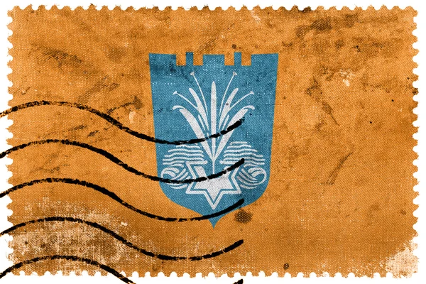Drapeau de Netanya, Israël, timbre-poste ancien — Photo