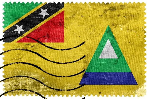 Flagge der Nevis, Saint Kitts und Nevis, alte Briefmarke — Stockfoto