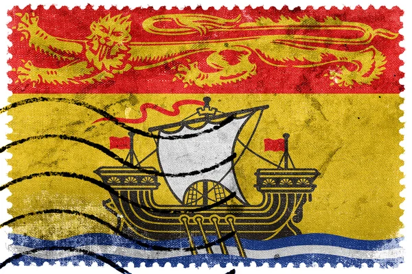 Bandeira da Província de New Brunswick, Canadá, antigo selo postal — Fotografia de Stock