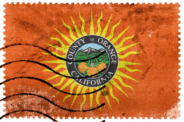 Flaga starych znaczków pocztowych w Orange County, California, Usa, — Zdjęcie stockowe