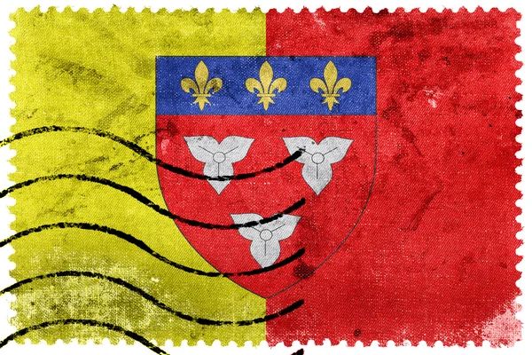 Bandera de Orleans con Escudo de Armas, Francia, sello postal antiguo — Foto de Stock