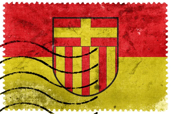 Flag of Paderborn with Coat of Arms, Germany, old postage stamp — Stock Photo, Image