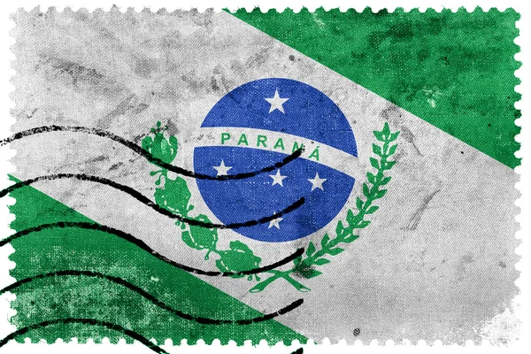 Bandeira do Estado do Paraná, Brasil, antigo selo postal — Fotografia de Stock