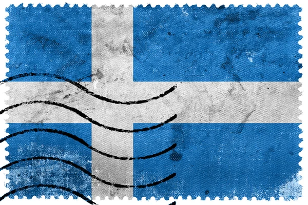 Vlag van de oude postzegel Parnu, Estland, — Stockfoto
