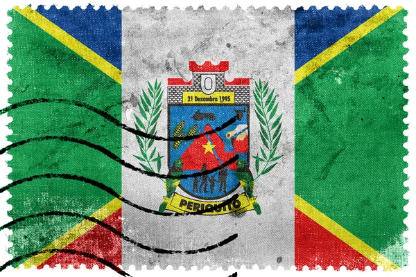 Bandiera di Periquito, Brasile, vecchio francobollo — Foto Stock