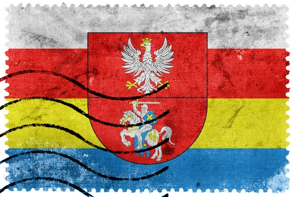 Bandiera del Voivodato di Podlaskie con Stemma, Polonia — Foto Stock