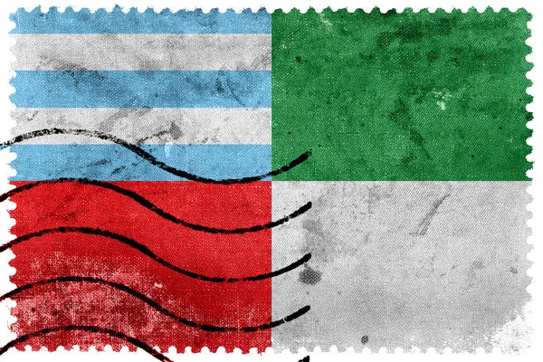 Bandiera di Portoviejo, Ecuador, vecchio francobollo — Foto Stock