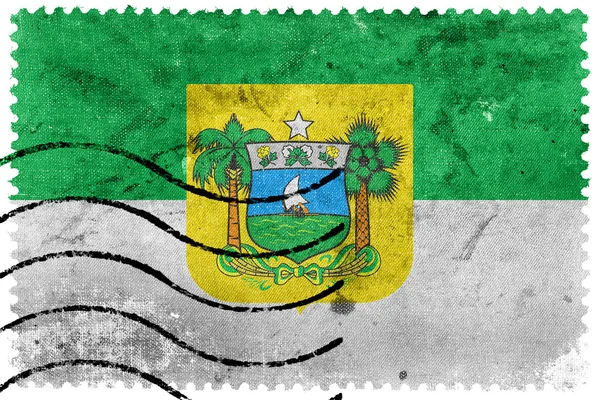 Vlag van Rio Grande do Norte staat, Brazilië, oude postzegel — Stockfoto