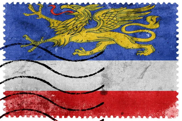 Rostock, Németország, régi postai bélyeg zászlaja — Stock Fotó