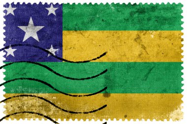 Flag of Sergipe State, Brazil, old postage stamp clipart