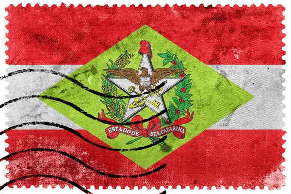 Bandeira do Estado de Santa Catarina, Brasil, antigo selo postal — Fotografia de Stock