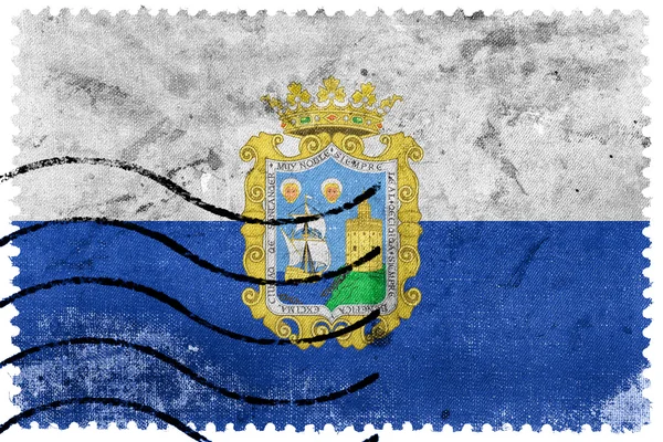 Vlag van Santander (Spanje), oude postzegel — Stockfoto