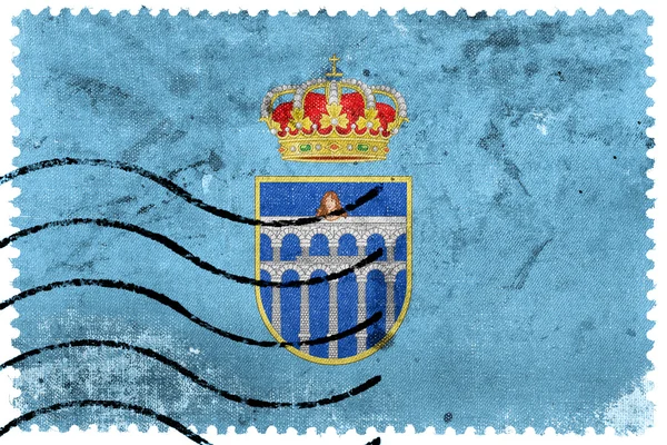 Bandeira de Segovia, Espanha, antigo selo postal — Fotografia de Stock