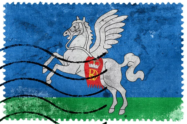 Sluck (Slutsk), Beyaz Rusya, eski posta pulu bayrağı — Stok fotoğraf