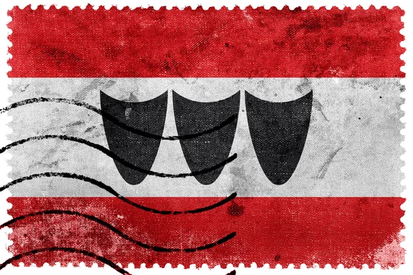 Vlag van de oude postzegel Trebic, Tsjechië, — Stockfoto
