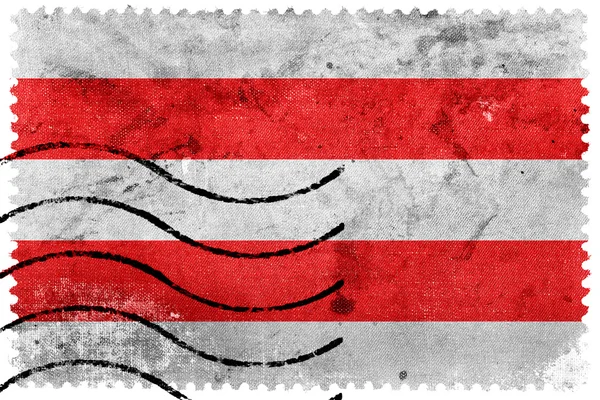 Bandera de Usti nad Labem, Chequia, sello postal antiguo —  Fotos de Stock