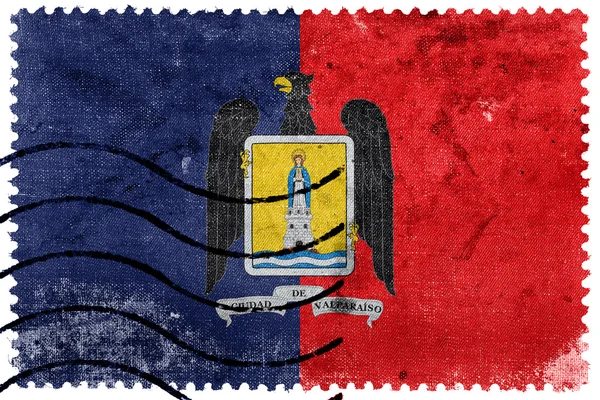 Valparaiso, 칠레, 오래 된 우표의 국기 — 스톡 사진