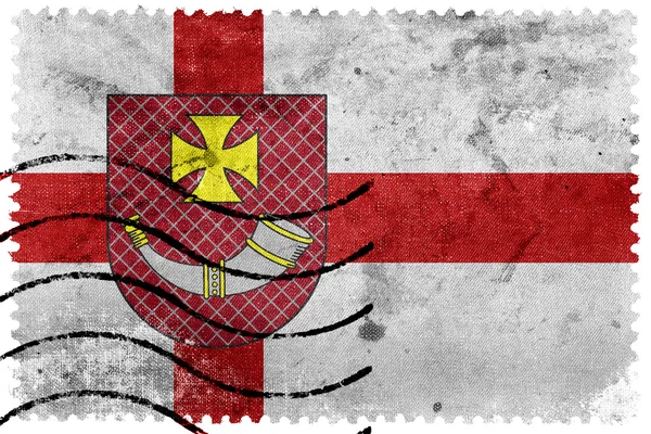 Vlajka Ventspils, Lotyšsko, staré poštovní známky — Stock fotografie