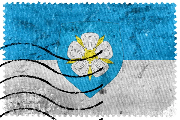 Bandera de Viljandi con Escudo de Armas, Estonia, sello postal antiguo — Foto de Stock