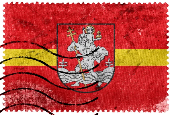 빌니우스, 리투아니아, 오래 된 우표의 국기 — 스톡 사진