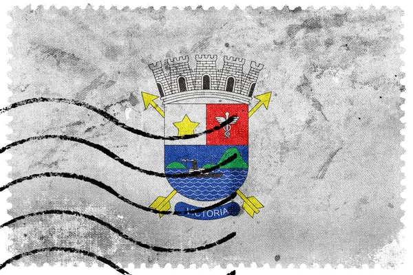 Bandera de Vitoria, Espirito Santo, Brasil, sello postal antiguo — Foto de Stock