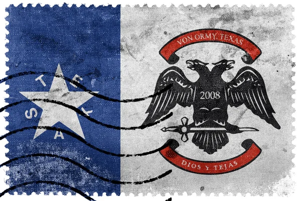 Vlag van Von Ormy, Texas, Usa, oude postzegel — Stockfoto
