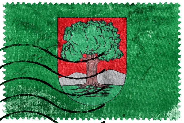 Flag of Walbrzych, Poland, old postage stamp — ストック写真