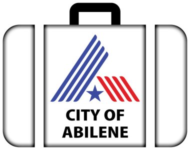 Flag of Abilene, Texas, USA. Suitcase icon clipart