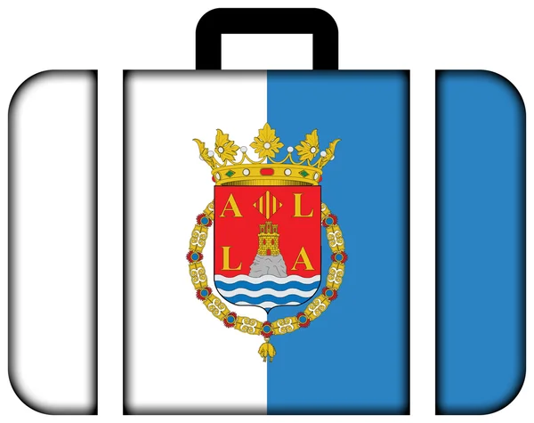 Bandiera di Alicante, Spagna. Icona della valigia — Foto Stock