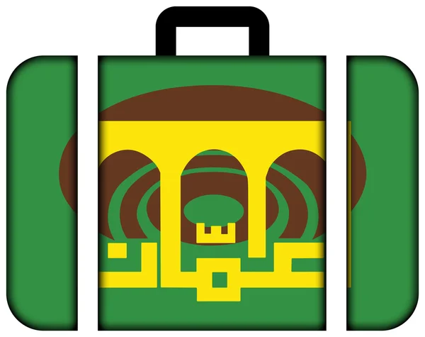 Flag of Amman City, Jordan. Suitcase icon — Stock fotografie