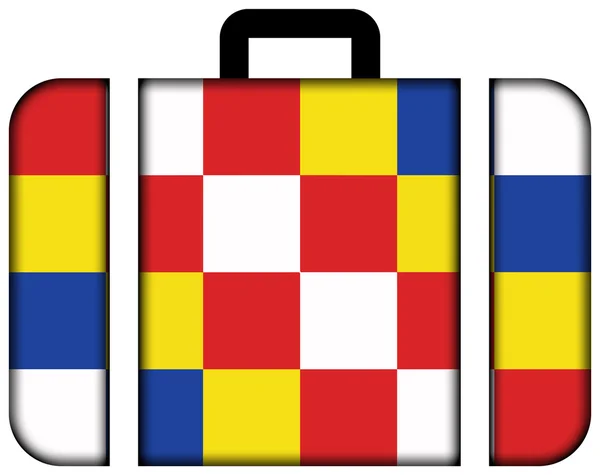 Bandiera della Provincia di Anversa, Belgio. Icona della valigia — Foto Stock