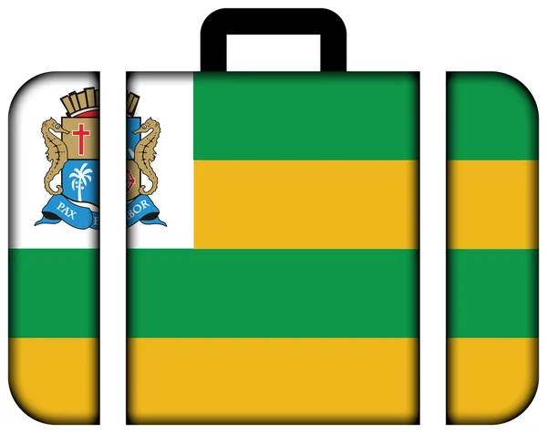 Flag of Aracaju, Sergipe, Brazil. Suitcase icon — Stock fotografie