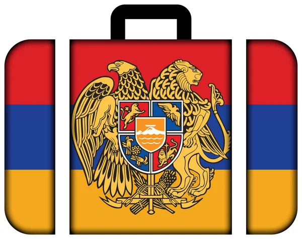 Flag of Armenia with Coat of Arms. Suitcase icon — Φωτογραφία Αρχείου