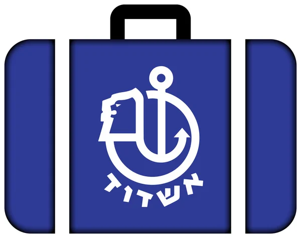 Bandera de Asdod, Israel. Icono de la maleta —  Fotos de Stock