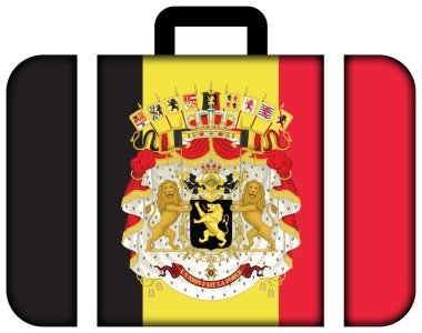 Belçika bayrağı kat ile. Bavul simgesi