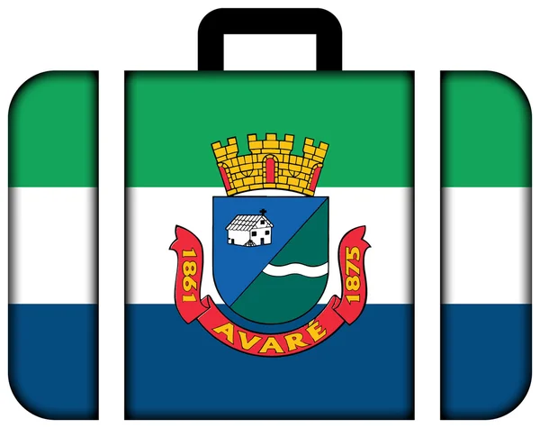 Flag of Avare, Sao Paulo State, Brazil. Suitcase icon — Stock fotografie