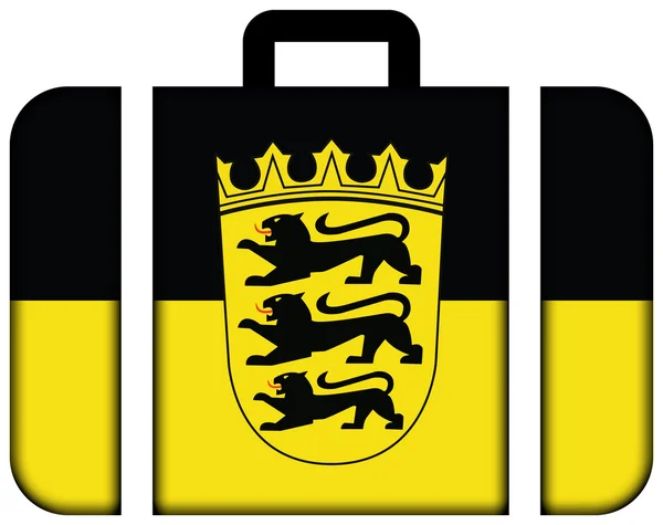 Bandera de Baden-Wurttemberg con Escudo de armas, Alemania. Icono de la maleta —  Fotos de Stock