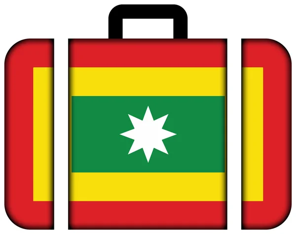 Flagge von Barranquilla, Kolumbien. Koffersymbol — Stockfoto