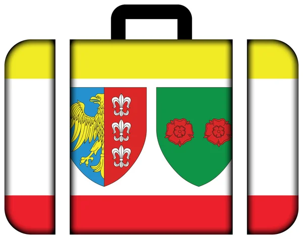 Bielsko Biala, Lengyelország zászlaja. Bőrönd ikon — Stock Fotó