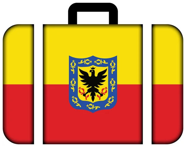 Bandeira de Bogotá, Colômbia. Ícone da mala — Fotografia de Stock