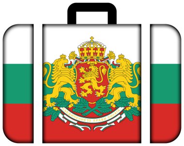 Bulgaristan bayrağı kat ile. Bavul simgesi