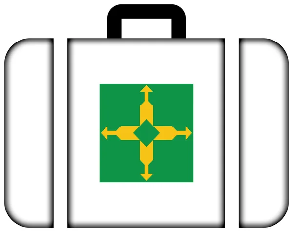 Zászló Brasilia, Distrito Federal, Brazília. Bőrönd ikon — Stock Fotó