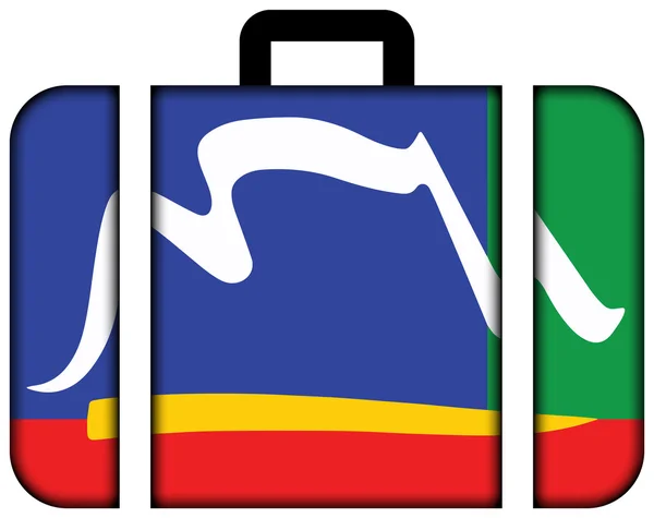 国旗的南非的开普敦。手提箱图标 — 图库照片