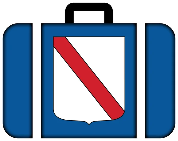 Bandiera della Campania, Italia. Icona della valigia — Foto Stock