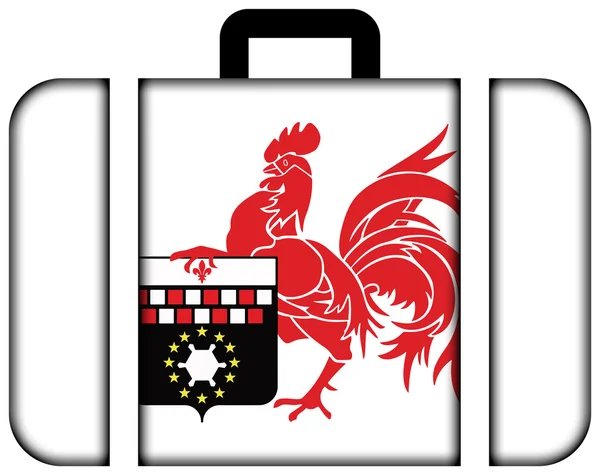 Flag of Charleroi, Belgium. Suitcase icon — Stock Photo, Image