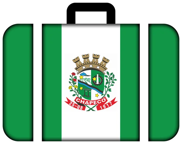 Flag of Chapeco, Brazil. Suitcase icon — Stock Photo, Image